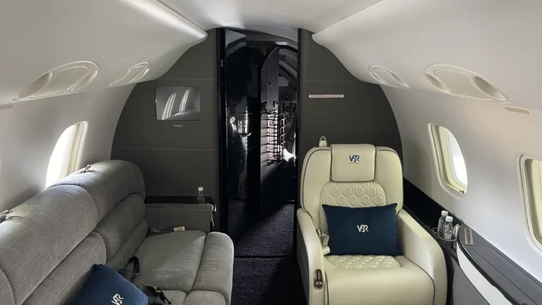 Legacy 650 interior refurbishment, offering luxury cabin upgrades