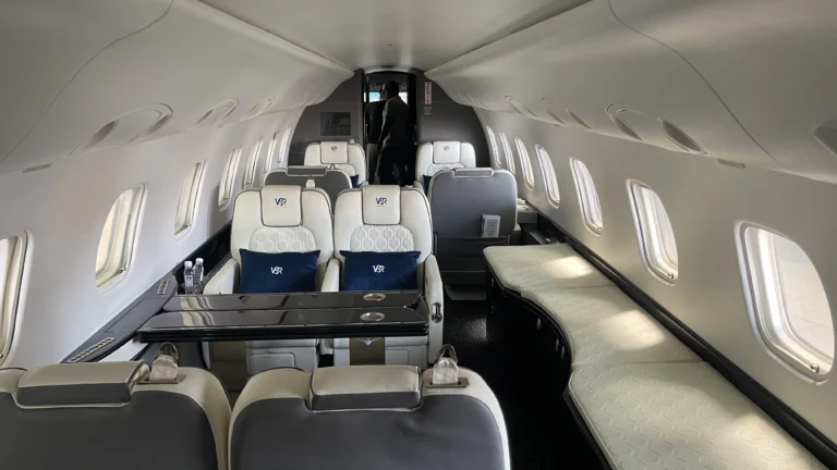 Legacy 650 interior refurbishment, offering luxury cabin upgrades