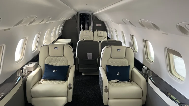 Legacy 650 interior refurbishment, offering luxury cabin upgrades