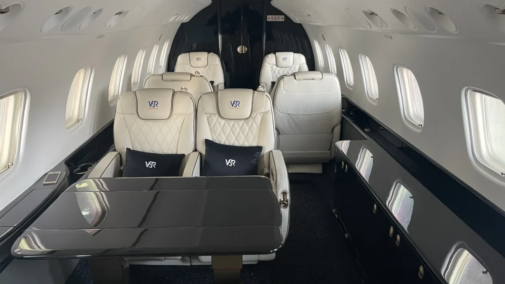 Legacy 650 interior refurbishment, offering luxury cabin upgrades