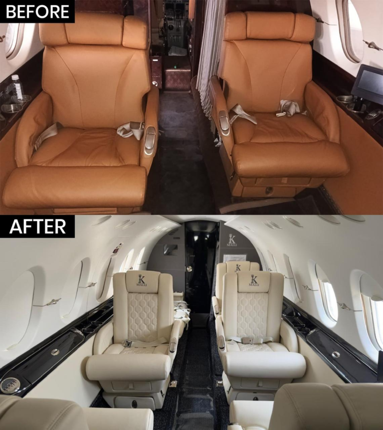 Hawker interior refurbishment with luxury cabin upgrade by Autotrade Aviation Pvt. Ltd. in India
