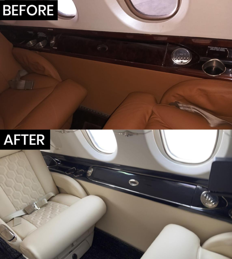 Hawker interior refurbishment with luxury cabin upgrade by Autotrade Aviation Pvt. Ltd. in India