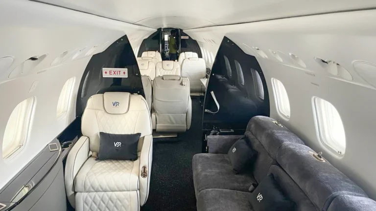Legacy 650 interior refurbishment, offering luxury cabin upgrades