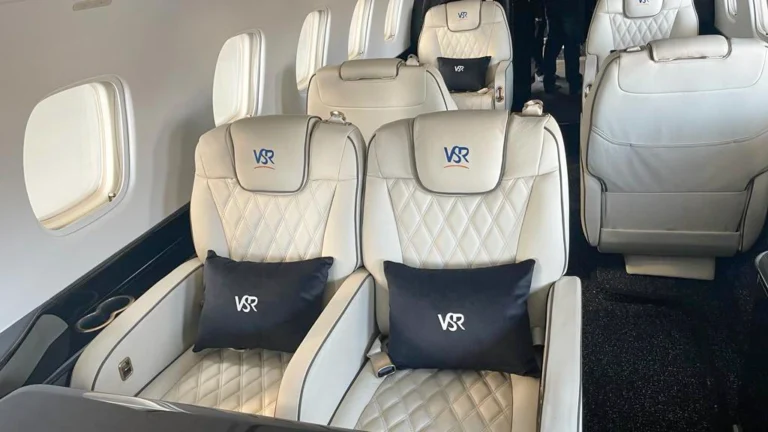Legacy 650 interior refurbishment, offering luxury cabin upgrades